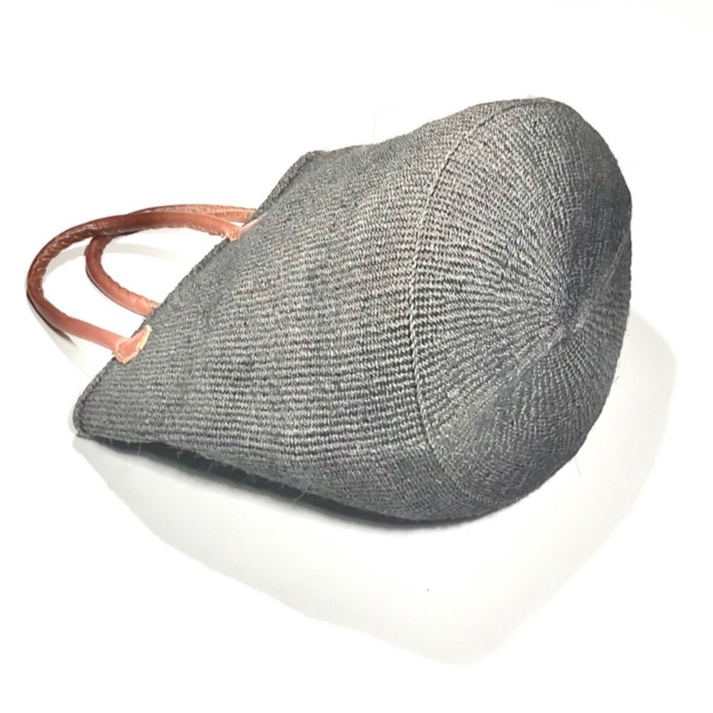 Women’s Dark Grey Summer Straw Woven Beach Tote
